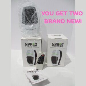 NEW X 2 Cyber Heaters Personal Compact Portable Heaters With Remote Controls